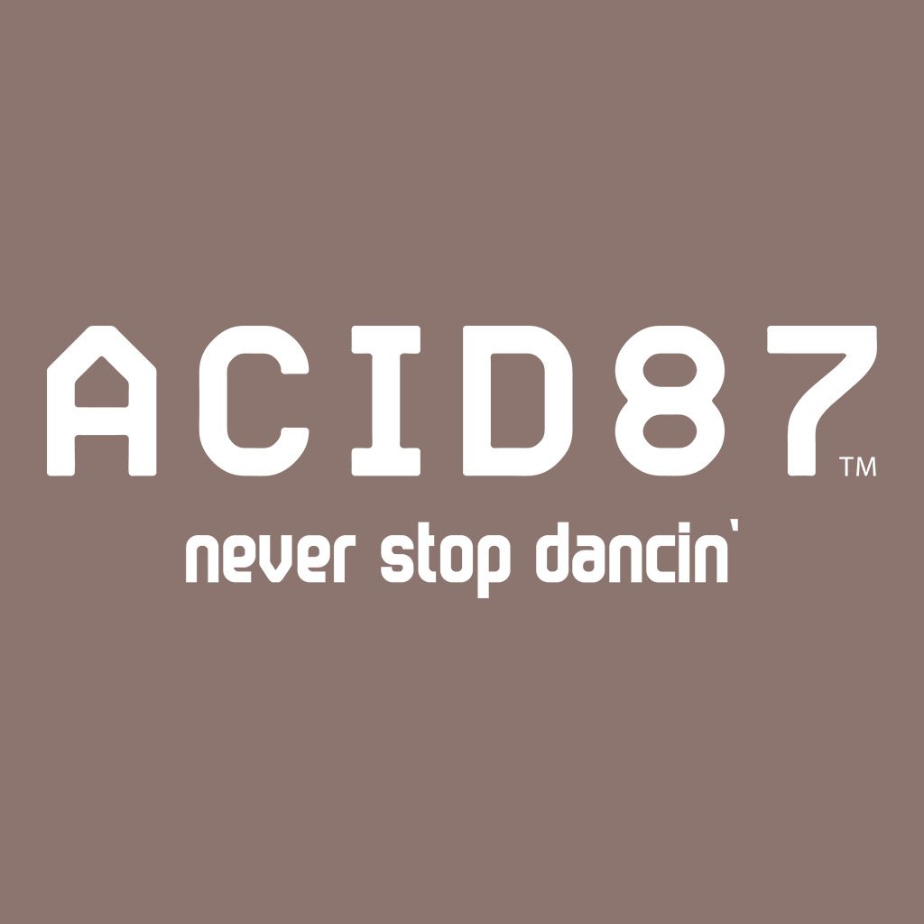Acid87 Never Stop Dancing White Logo Unisex Hooded Sweatshirt-Acid87-Essential Republik