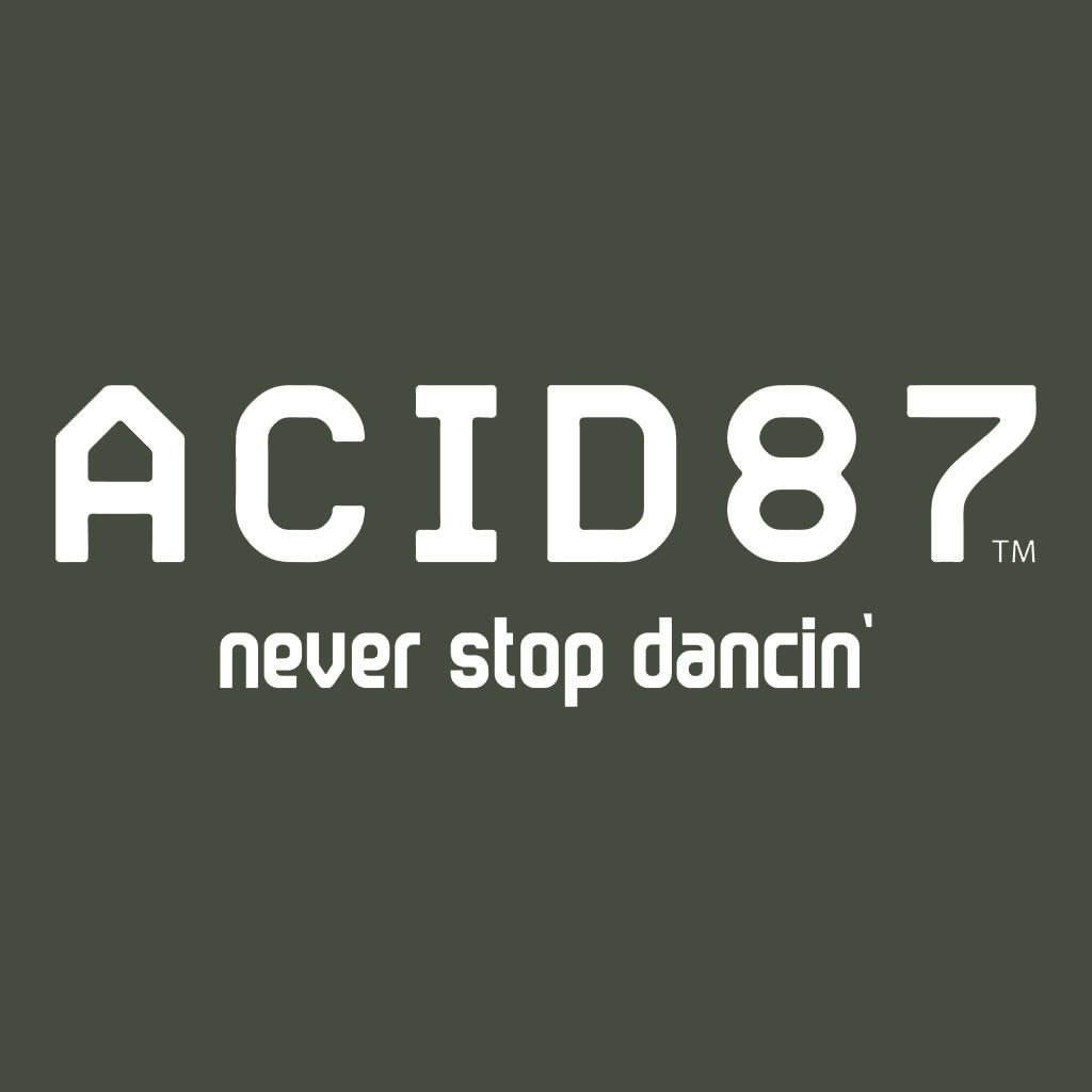 Acid87 Never Stop Dancing White Logo Unisex Sweatshirt-Acid87-Essential Republik