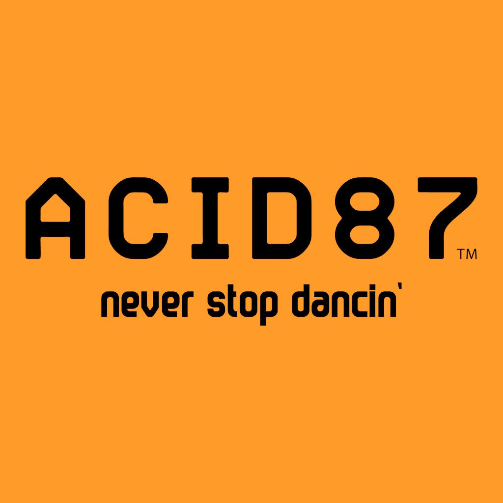 Acid87 Never Stop Dancing Large Black Logo Unisex Hooded Sweatshirt-Acid87-Essential Republik