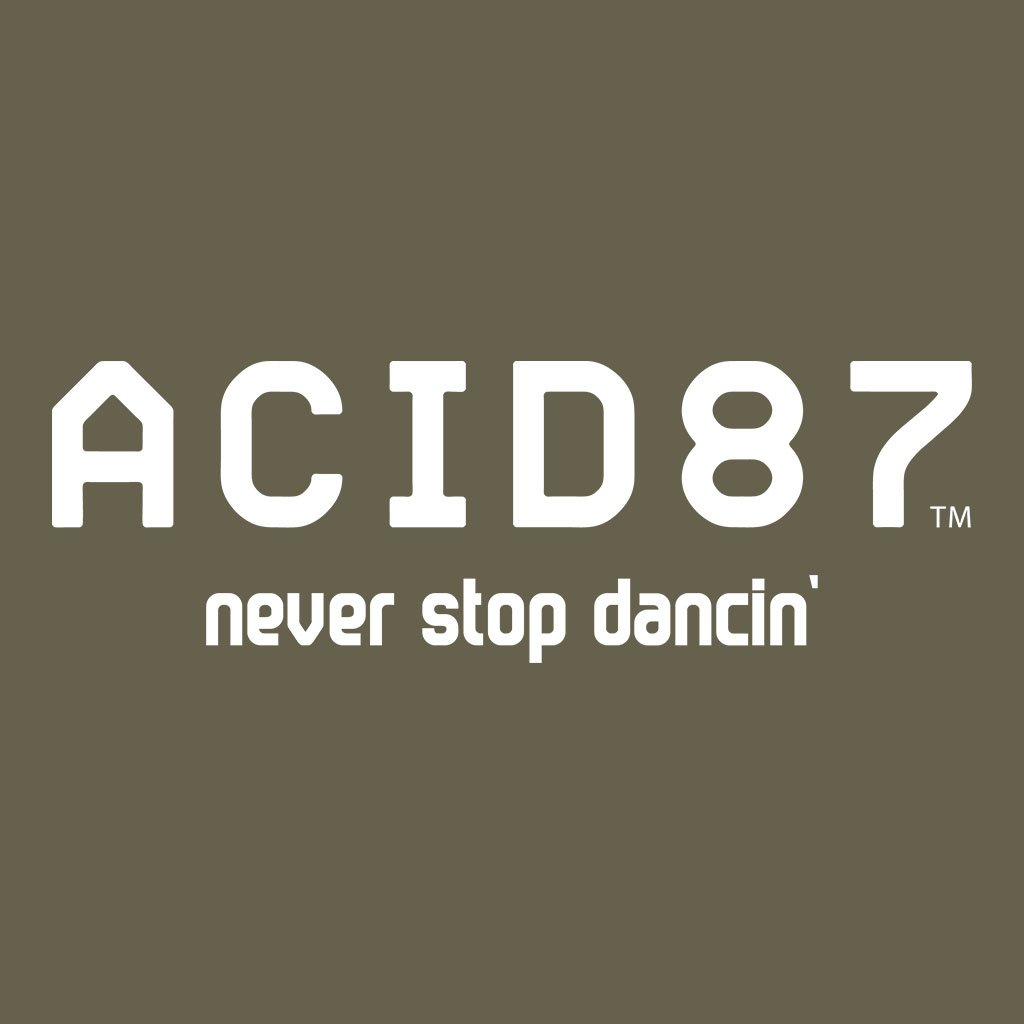 Acid87 Never Stop Dancing Large White Logo Unisex Hooded Sweatshirt-Acid87-Essential Republik