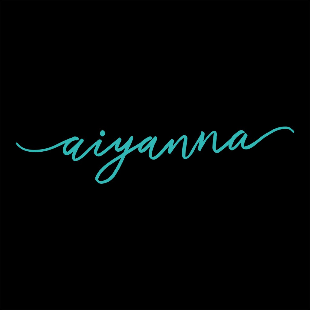 Aiyanna Turquoise Text Organic Cotton Canvas Wristlet Zip Pouch-Aiyanna-Essential Republik