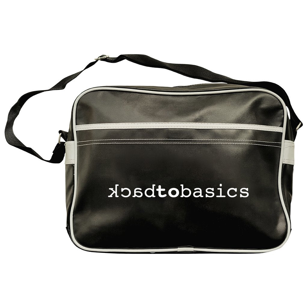 Back To Basics White Logo Retro Messenger Bag-Back To Basics-Essential Republik