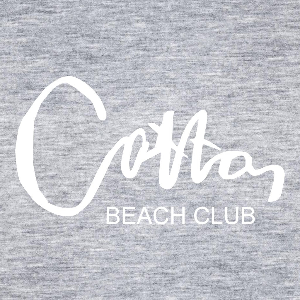 Cotton Beach Club White Text Women's Iconic Fitted T-Shirt-Cotton Lifestyle-Essential Republik