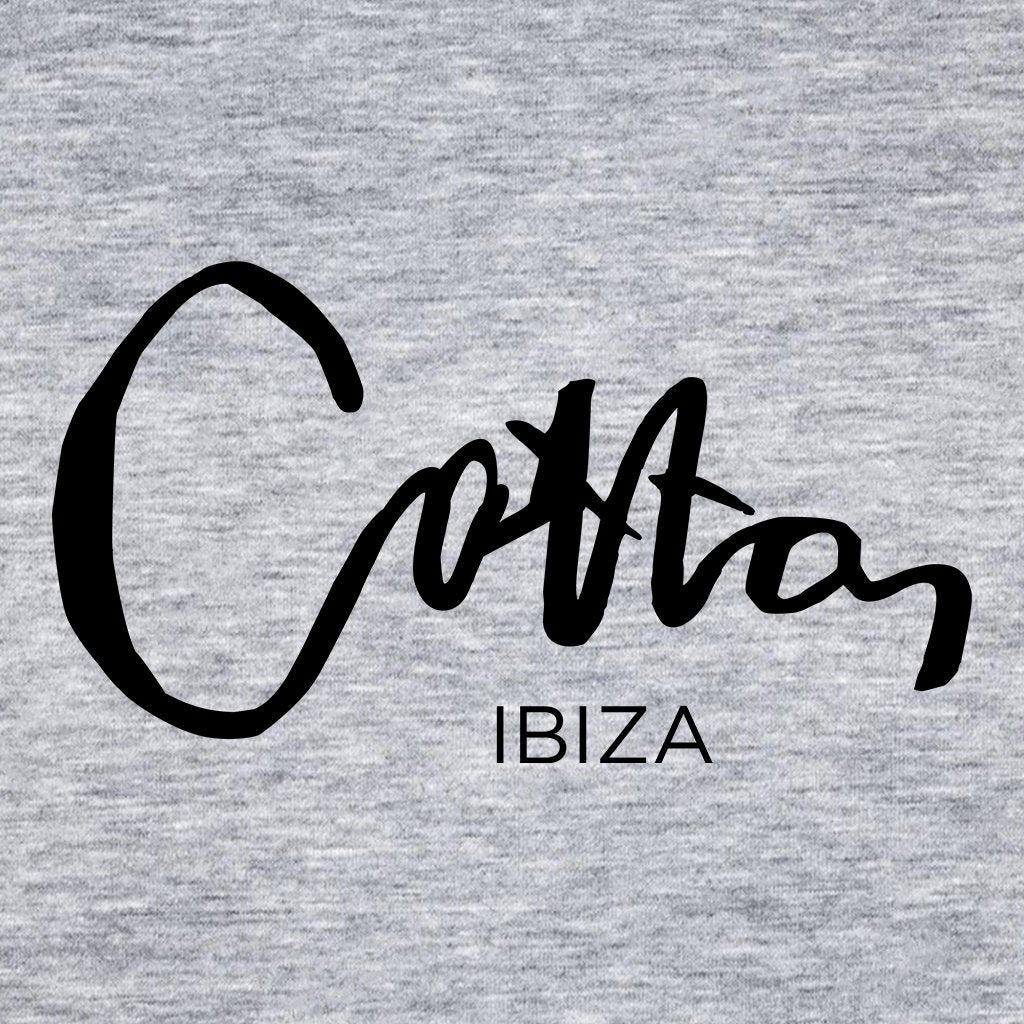 Cotton Ibiza Black Text Men's V-Neck T-Shirt-Cotton Lifestyle-Essential Republik