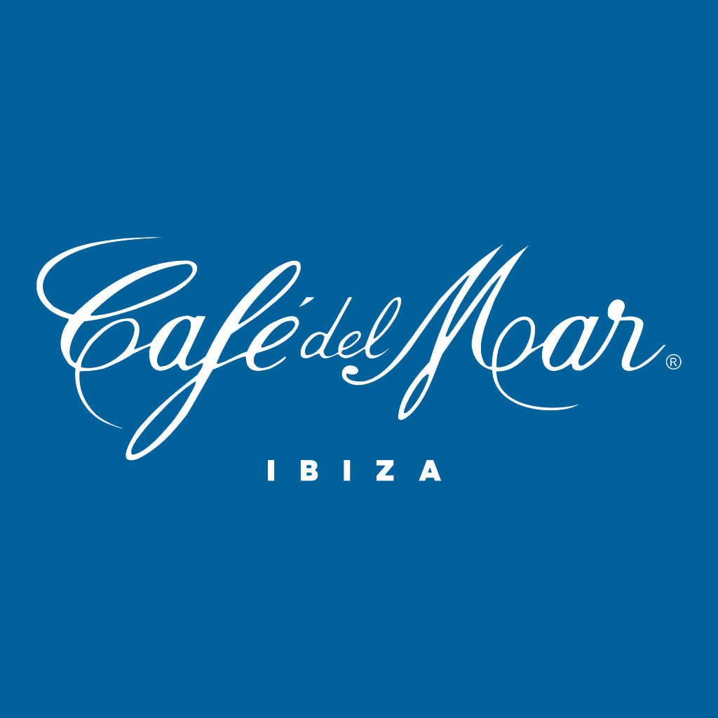 Café del Mar Ibiza White Logo Front And Back Print Men's V-Neck T-Shirt-Café del Mar-Essential Republik