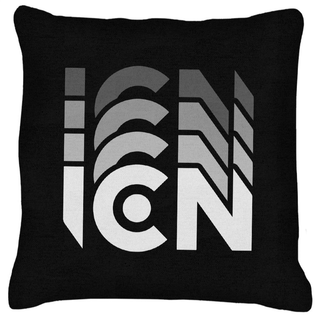 Ibiza Club News White ICN Trail Logo Cushion-Ibiza Club News-Essential Republik