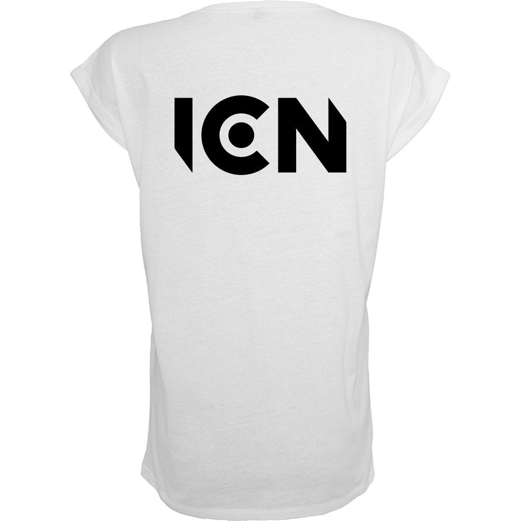 Ibiza Club News Black ICN Logo Front and Back Print Women's Casual T-Shirt-Ibiza Club News-Essential Republik