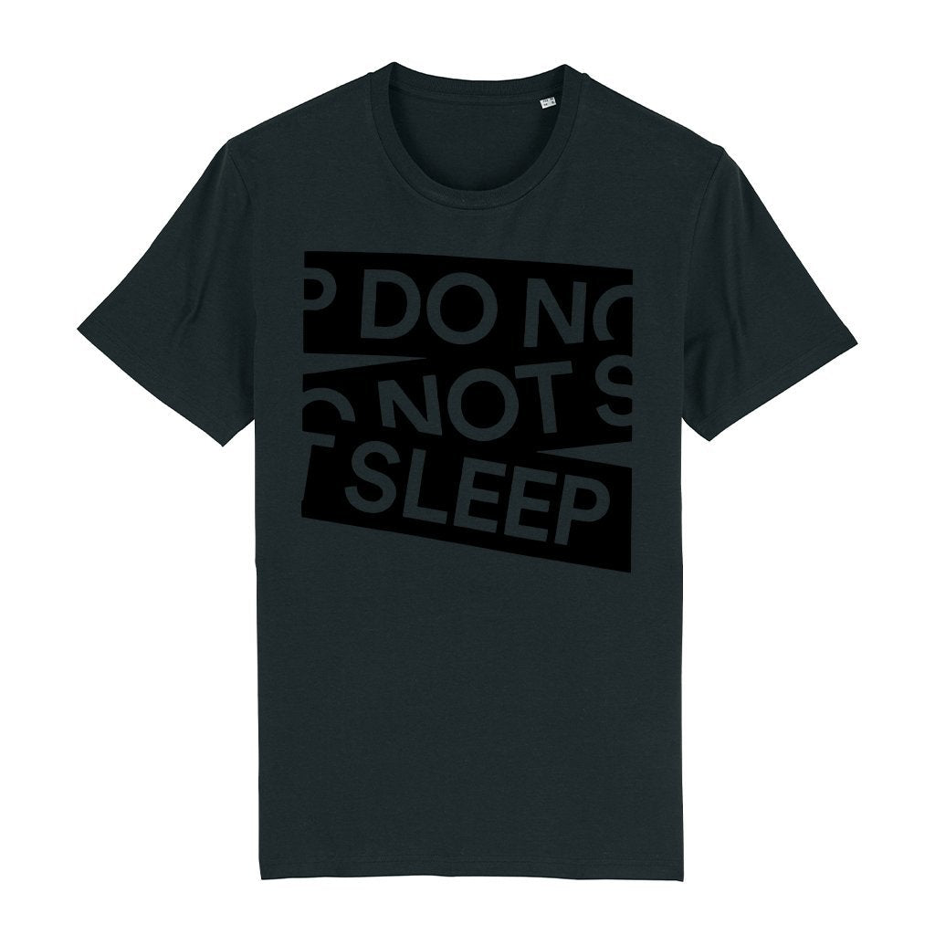 Do Not Sleep Black Tape Logo Men's Black Organic T-Shirt-Do Not Sleep-Essential Republik