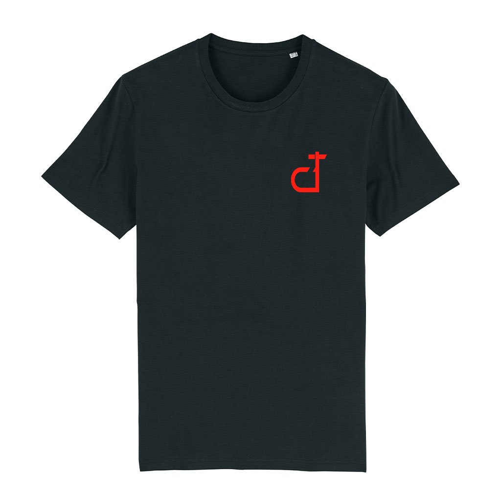 DT Be Yourself Red Logo Front And Back Print Men's Organic T-Shirt-Danny Tenaglia-Essential Republik