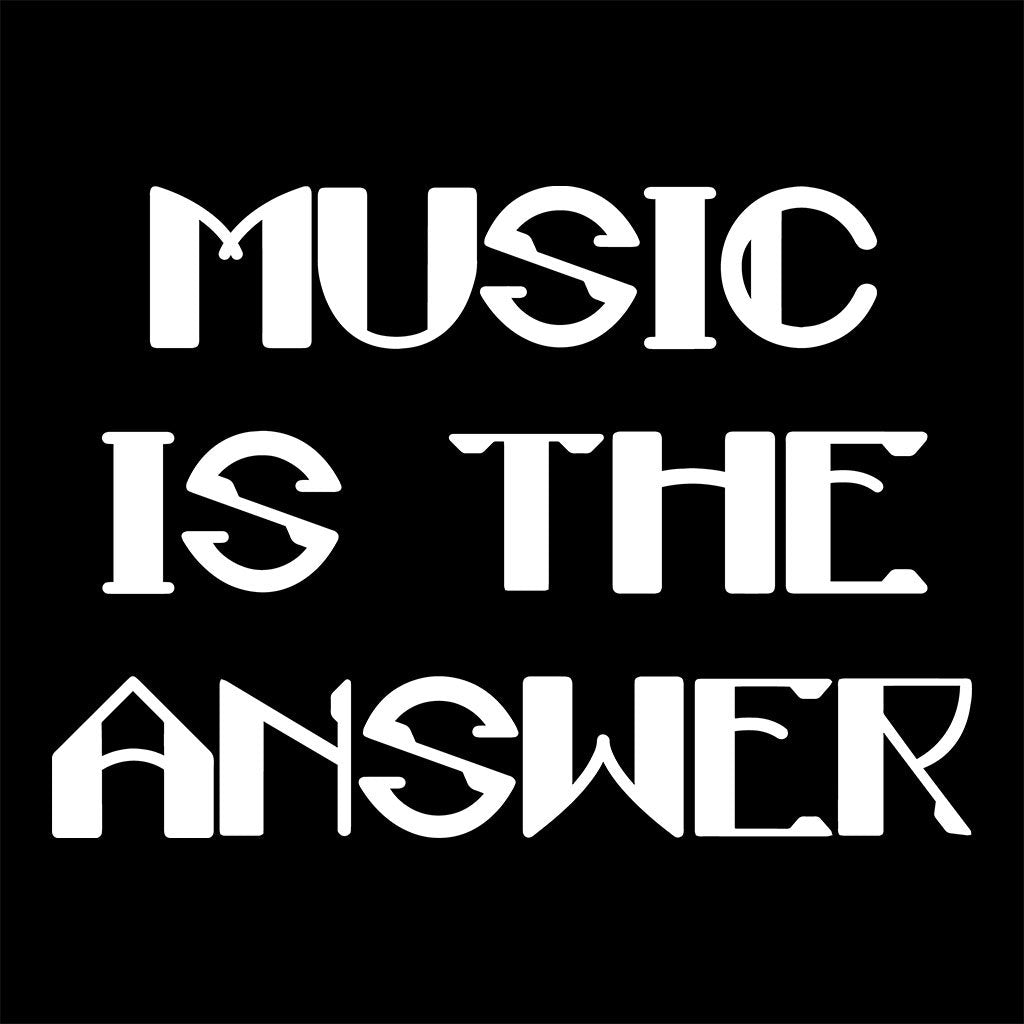 Music Is The Answer White Bold Text Cotton Tote Bag-Danny Tenaglia-Essential Republik
