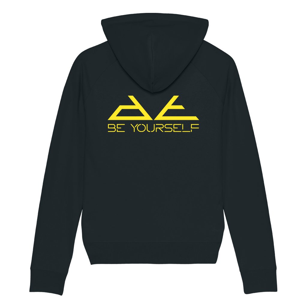 DT Yellow Be Yourself Pyramid Logo Front And Back Print Unisex Cruiser Iconic Hoodie-Danny Tenaglia-Essential Republik
