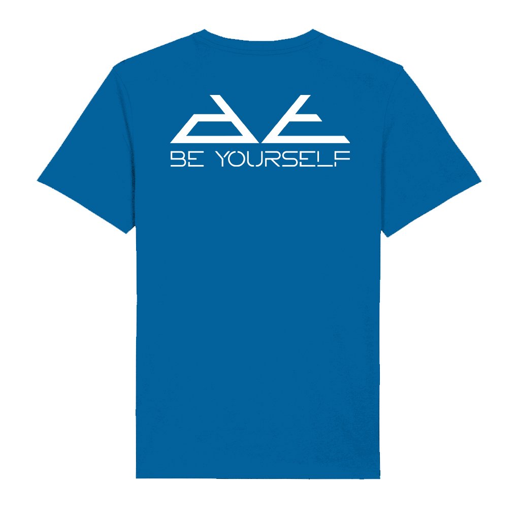 DT White Be Yourself Pyramid Logo Front And Back Print Men's Organic T-Shirt-Danny Tenaglia-Essential Republik