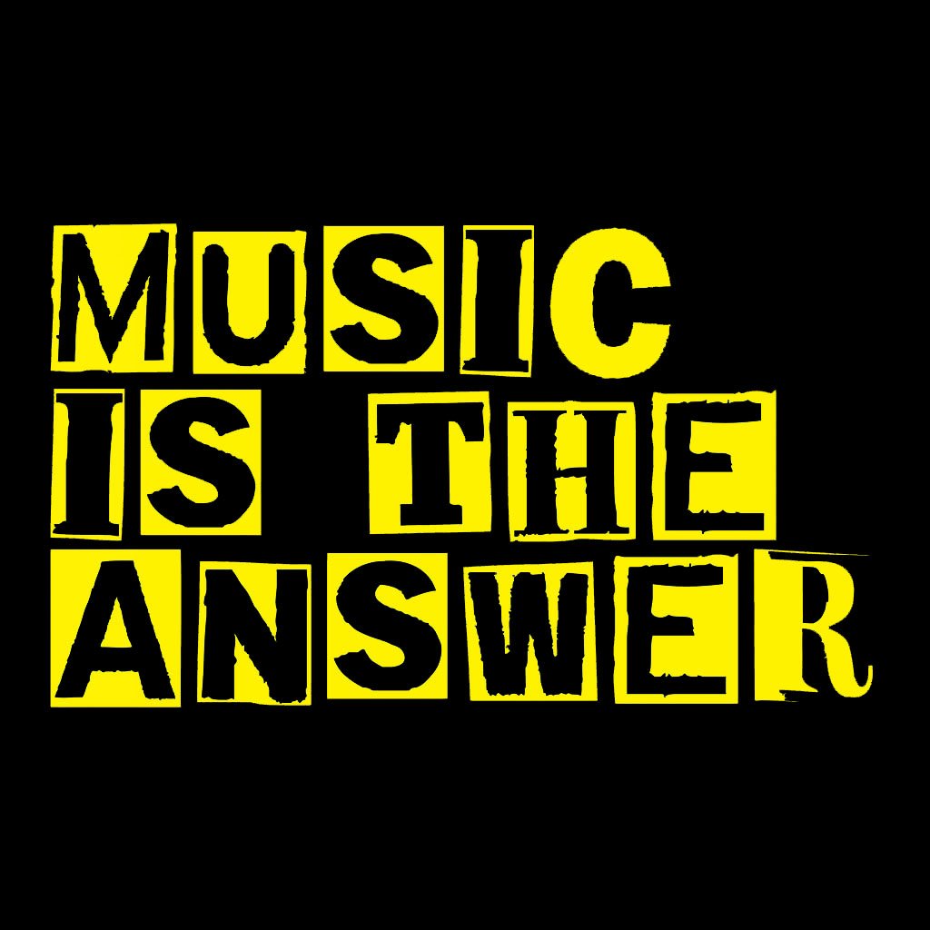 Music Is The Answer Yellow Cut Out Text Men's Organic T-Shirt-Danny Tenaglia-Essential Republik