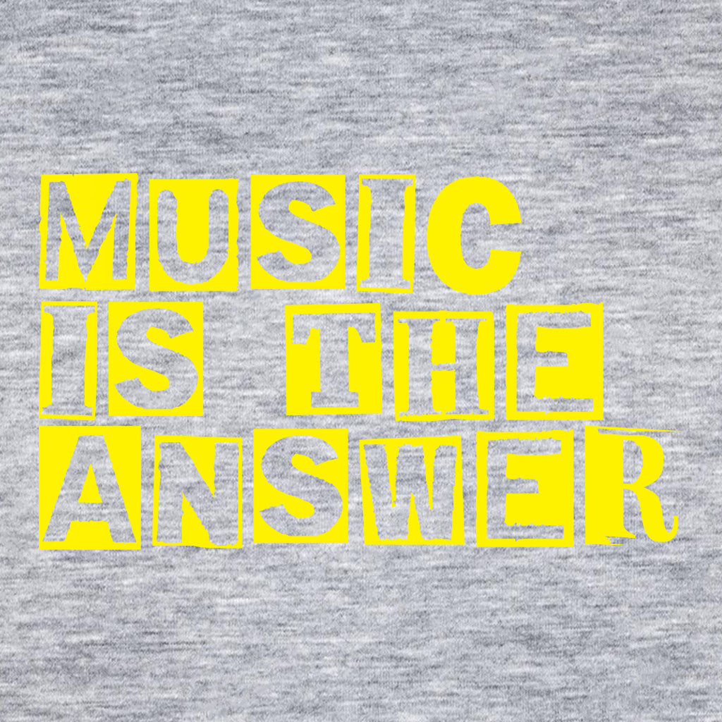 Music Is The Answer Yellow Cut Out Text Women's Iconic Fitted T-Shirt-Danny Tenaglia-Essential Republik