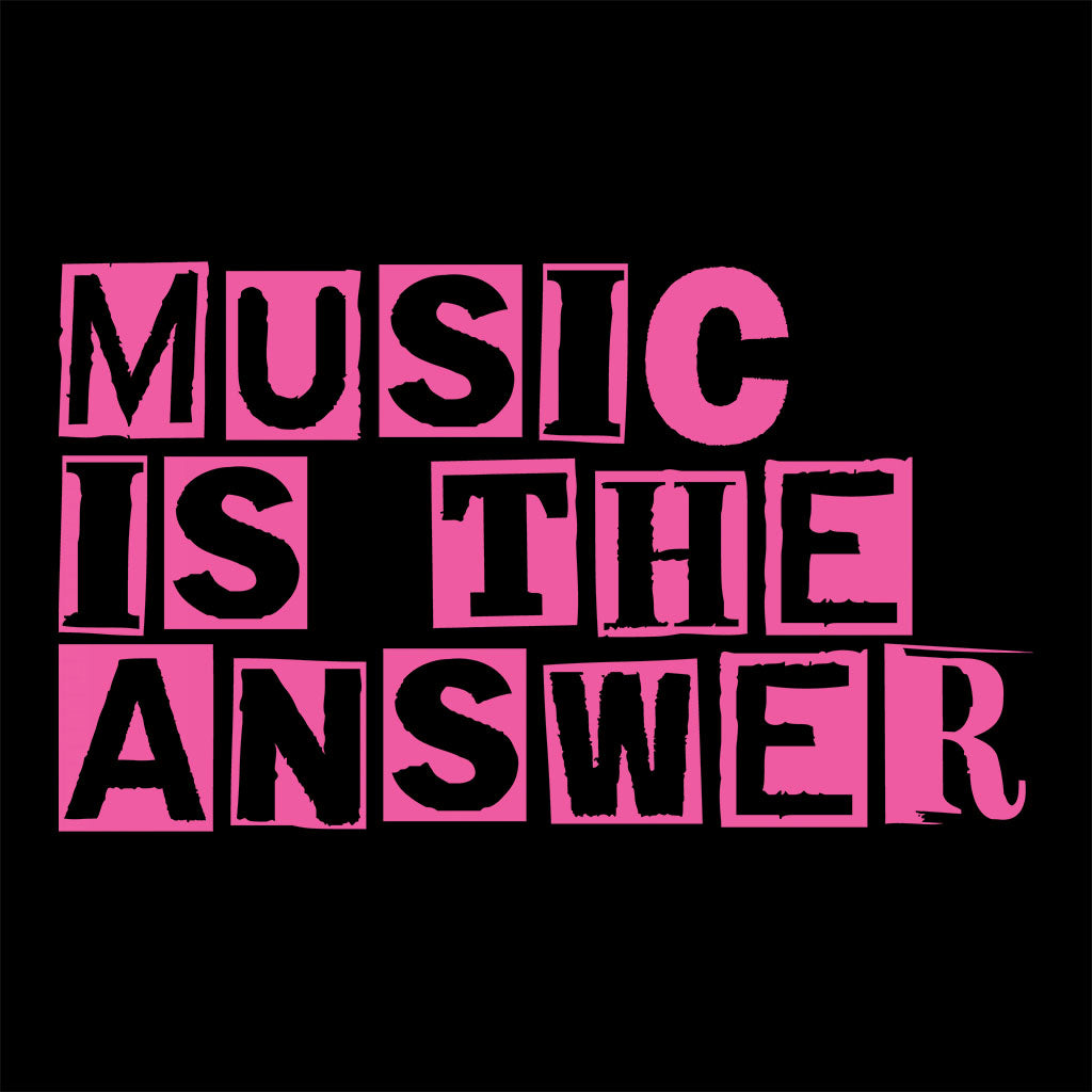 Music Is The Answer Pink Cut Out Text Women's Iconic Fitted T-Shirt-Danny Tenaglia-Essential Republik