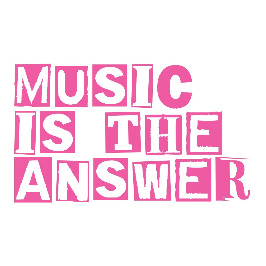 Music Is The Answer Pink Cut Out Text Men's Organic T-Shirt-Danny Tenaglia-Essential Republik