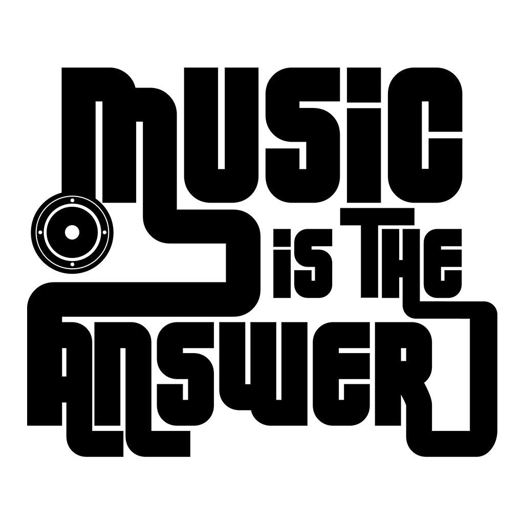 Music Is The Answer Black Text With Speaker Men's Organic T-Shirt-Danny Tenaglia-Essential Republik