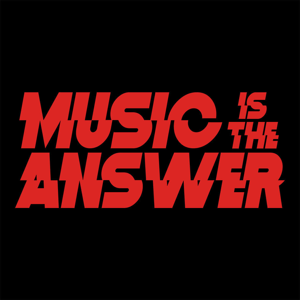 Music Is The Answer Cut Red Text Women's Iconic Fitted T-Shirt-Danny Tenaglia-Essential Republik