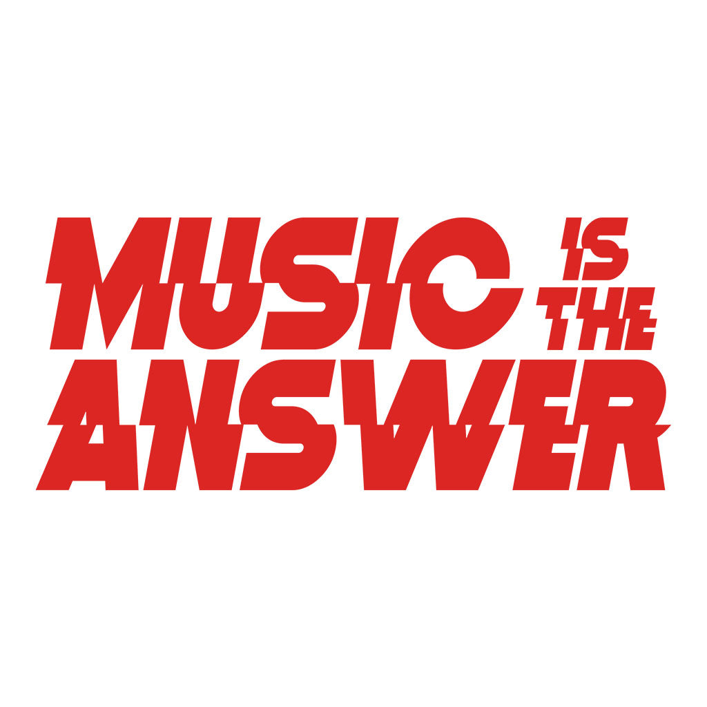 Music Is The Answer Cut Red Text Women's Iconic Fitted T-Shirt-Danny Tenaglia-Essential Republik