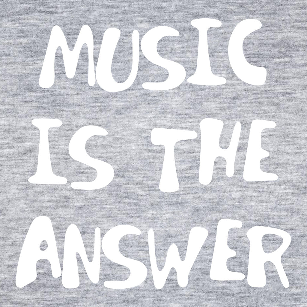 Music Is The Answer White Handwritten Text Women's Iconic Fitted T-Shirt-Danny Tenaglia-Essential Republik