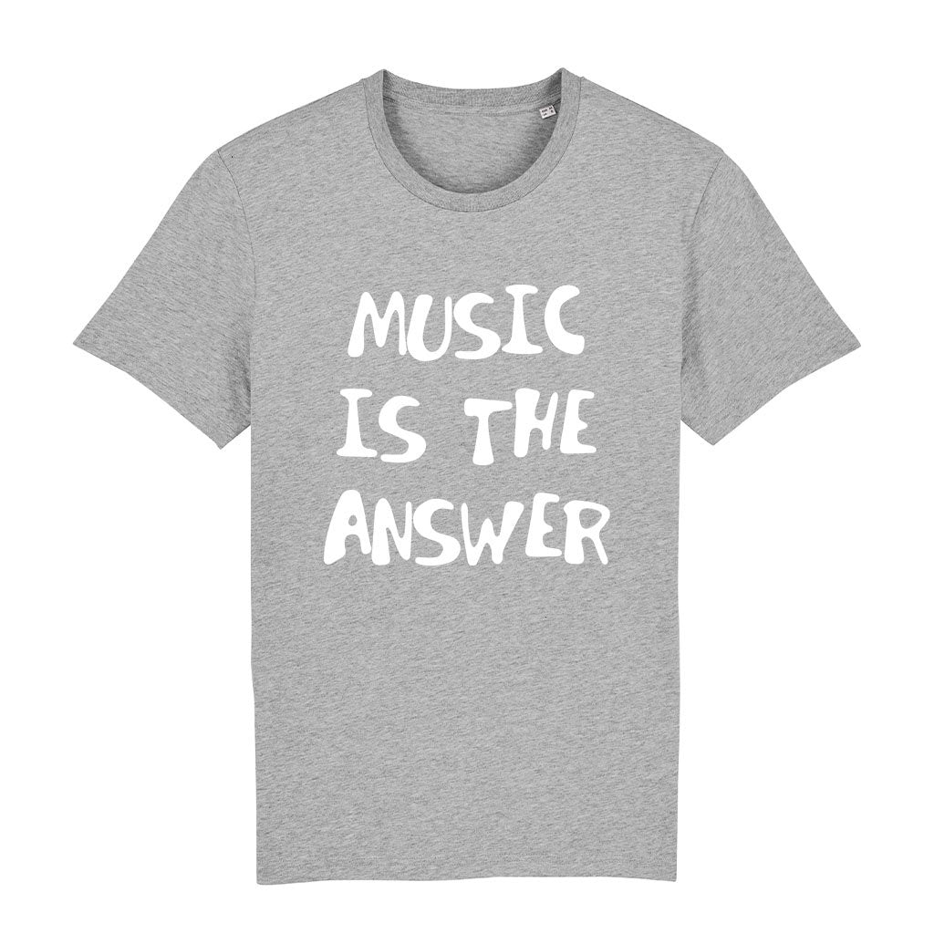 Music Is The Answer White Handwritten Text Men's Organic T-Shirt-Danny Tenaglia-Essential Republik