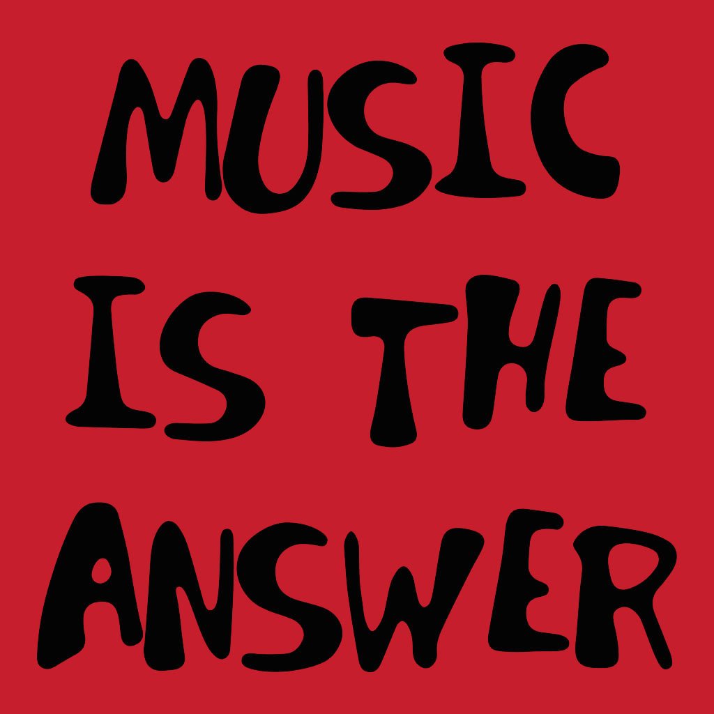 Music Is The Answer Black Handwritten Text Men's Organic T-Shirt-Danny Tenaglia-Essential Republik