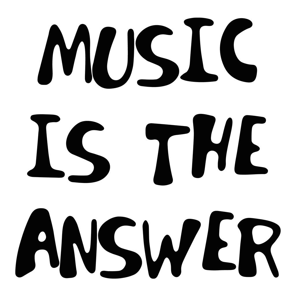 Music Is The Answer Black Handwritten Text Men's Organic T-Shirt-Danny Tenaglia-Essential Republik