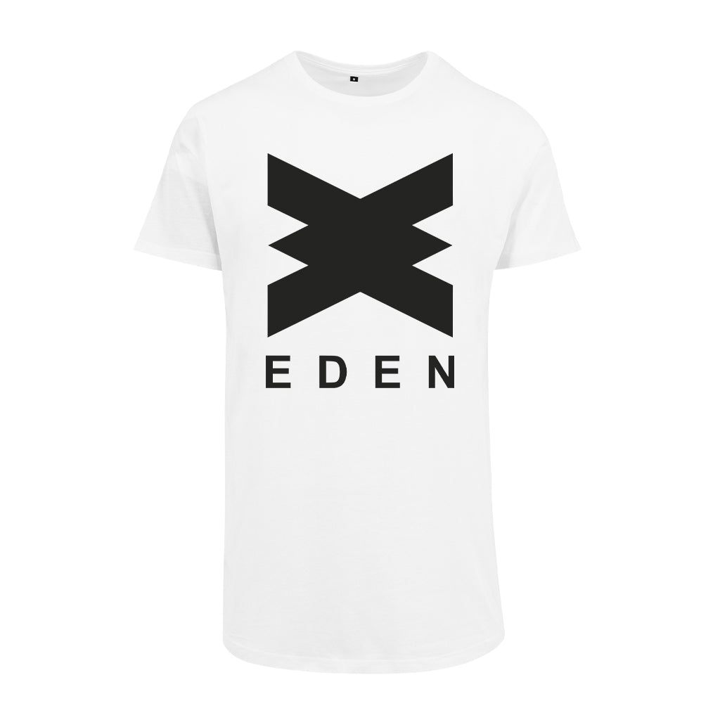 Eden Black Logo Men's Shaped Long T-Shirt-Eden-Essential Republik