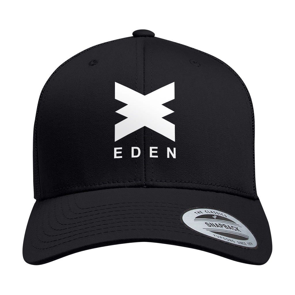 Eden White Logo Retro Trucker Cap-Eden-Essential Republik