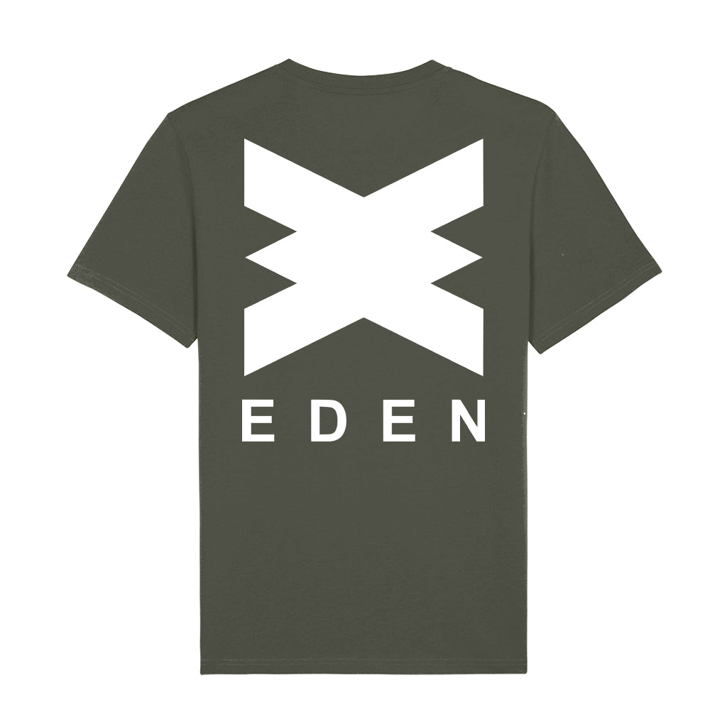 Eden White Logo Front And Back Print Unisex Organic T-Shirt-Eden-Essential Republik