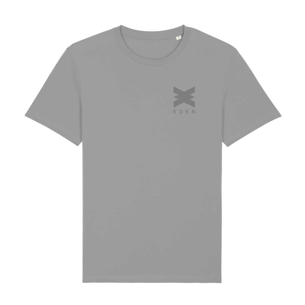 Eden Grey Logo Front And Back Print Unisex Organic T-Shirt-Eden-Essential Republik