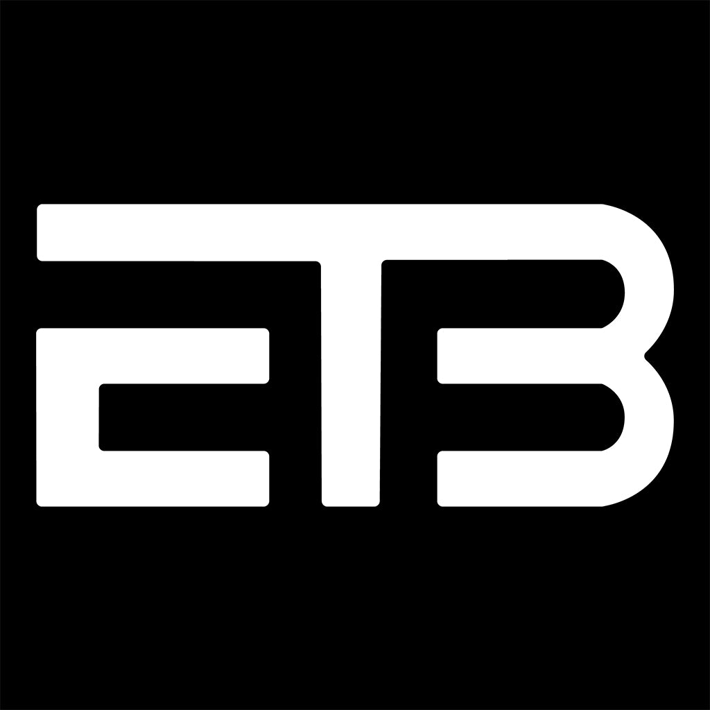 ETB White Logo Men's Shaped Long T-Shirt-Eat The Beat-Essential Republik