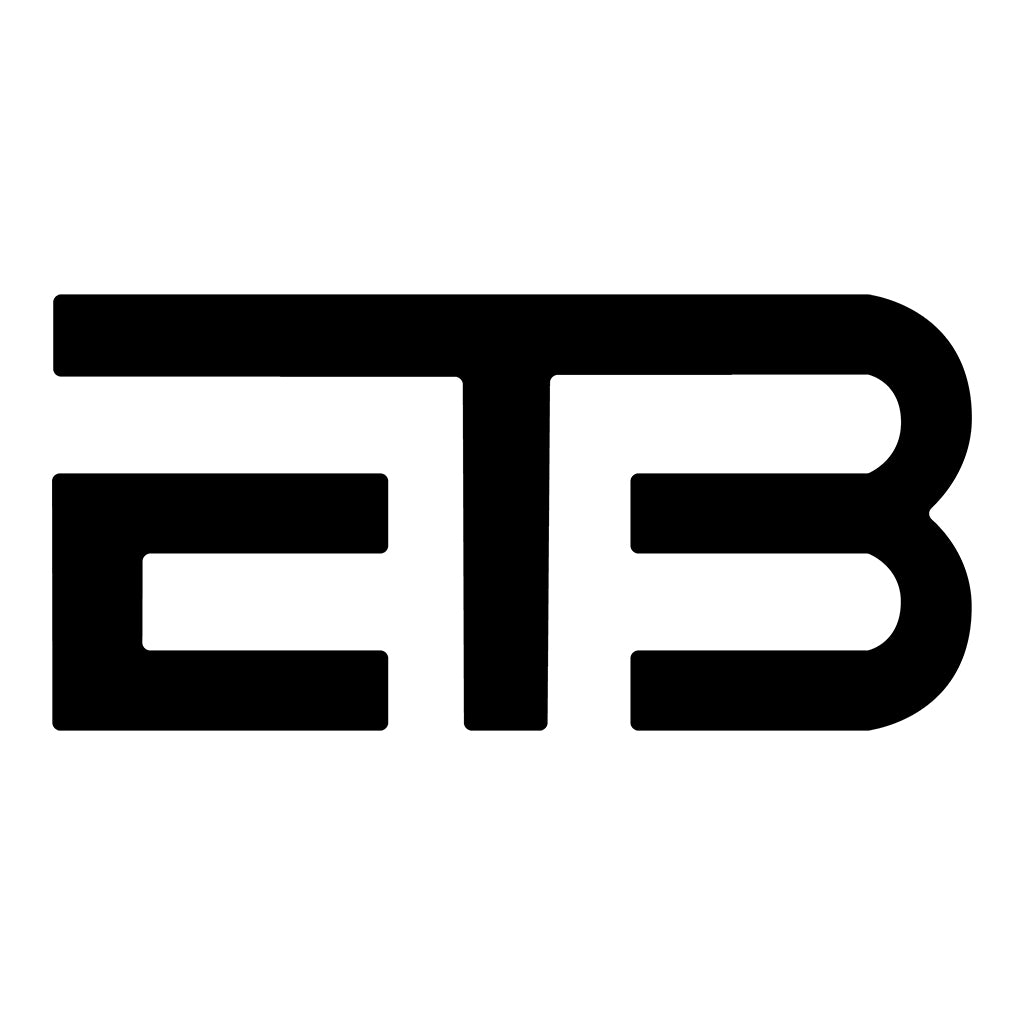 ETB Black Logo Front And Back Print Flat Peak Snapback Cap-Eat The Beat-Essential Republik