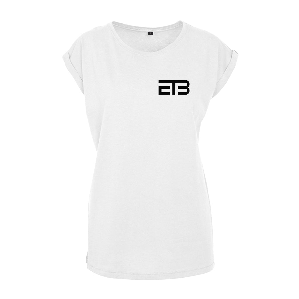 ETB Black Logo Front And Back Print Women's Casual T-Shirt-Eat The Beat-Essential Republik