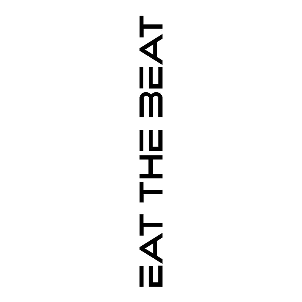 Eat The Beat Single Line Vertical Black Logo Front And Back Print Unisex Organic T-Shirt-Eat The Beat-Essential Republik