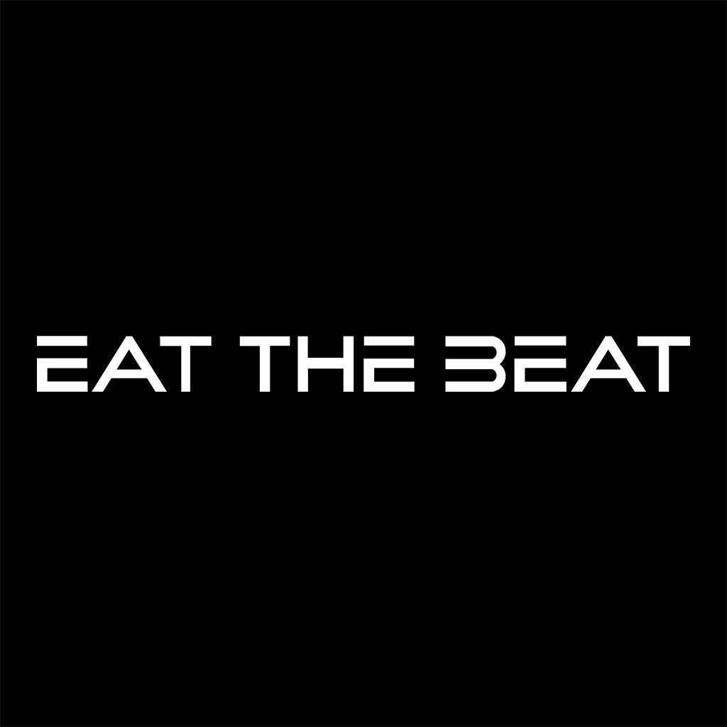 Eat The Beat Single Line White Logo Front And Back Print Unisex Cruiser Iconic Hoodie-Eat The Beat-Essential Republik
