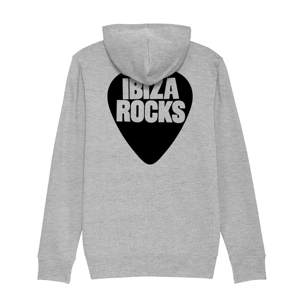 Ibiza Rocks Black Logo Front And Back Print Unisex Iconic Zip-through Hoodie-Ibiza Rocks-Essential Republik