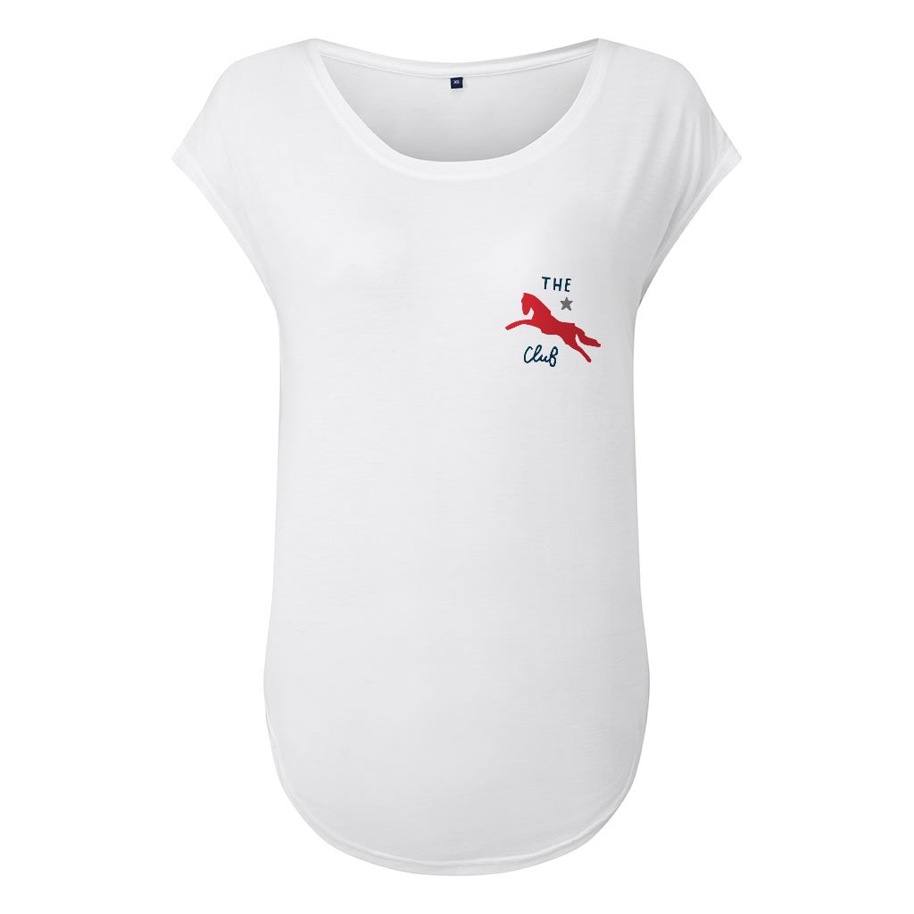 Jockey Club The Club Red Logo Women's Cap Sleeve Yoga T-Shirt-Jockey Club-Essential Republik