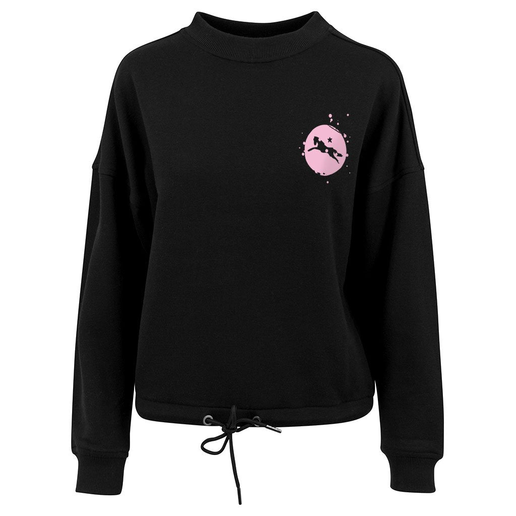 Jockey Club Logo Pink Splatter Women's Oversize Drawstring Sweatshirt-Jockey Club-Essential Republik