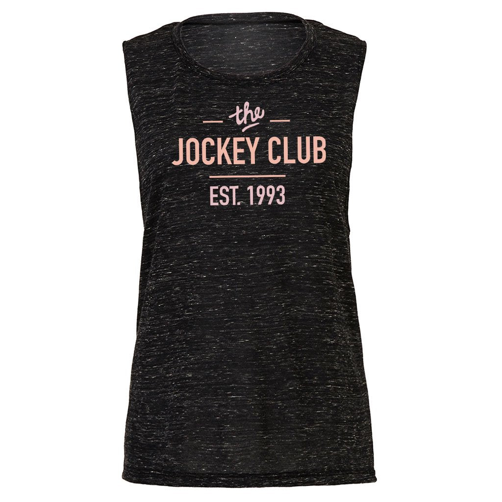 Jockey Club The Jockey Club Est 1993 Pink Text Women's Flowy Muscle Vest-Jockey Club-Essential Republik