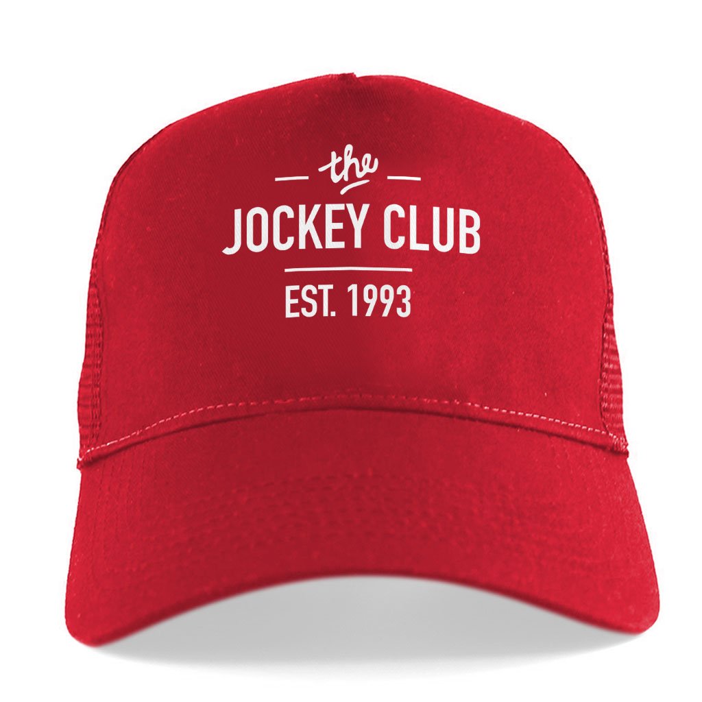 Jockey Club The Jockey Club Est 1993 White Text Trucker Cap-Jockey Club-Essential Republik