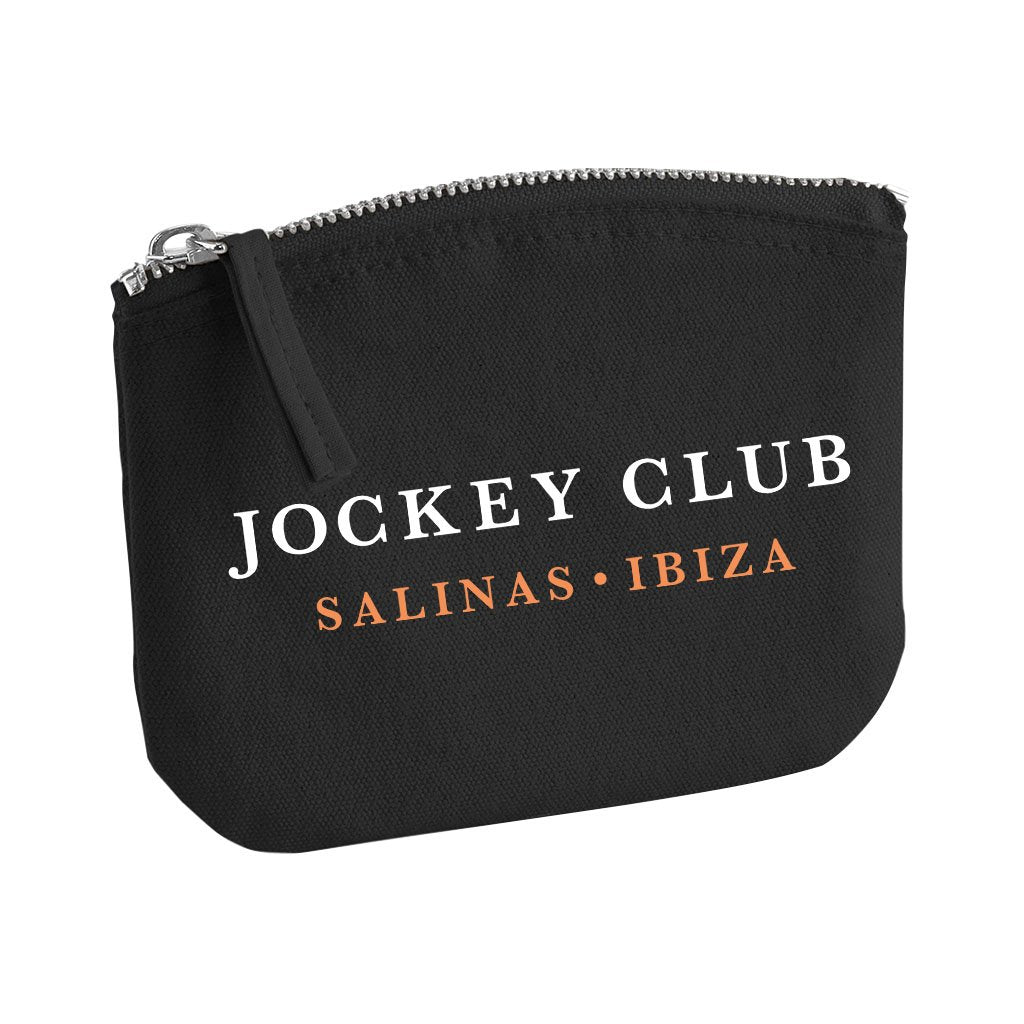 Jockey Club Salinas Ibiza White Text Organic Cotton Canvas Zip Purse-Jockey Club-Essential Republik