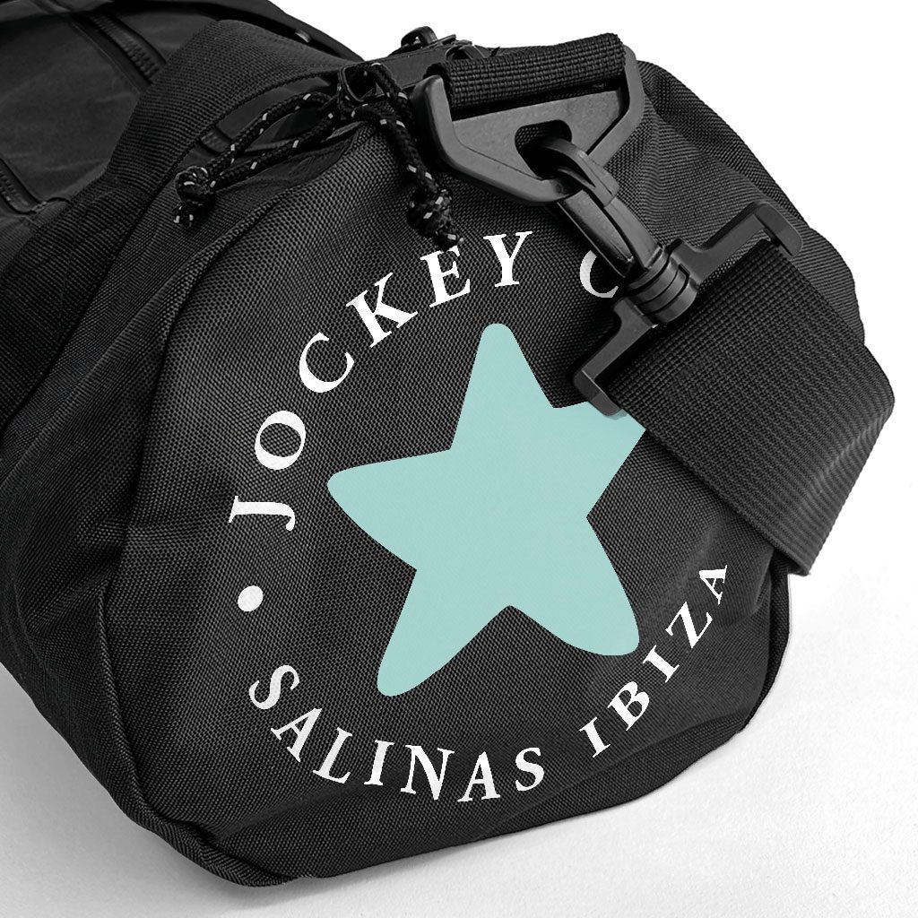 Jockey Club Salinas Ibiza Star And Logo White Text Recycled Barrel Bag-Jockey Club-Essential Republik
