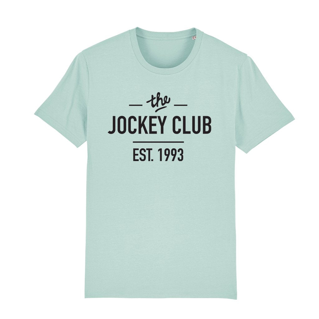 Jockey Club The Jockey Club Est 1993 Black Text Men's Organic T-Shirt-Jockey Club-Essential Republik
