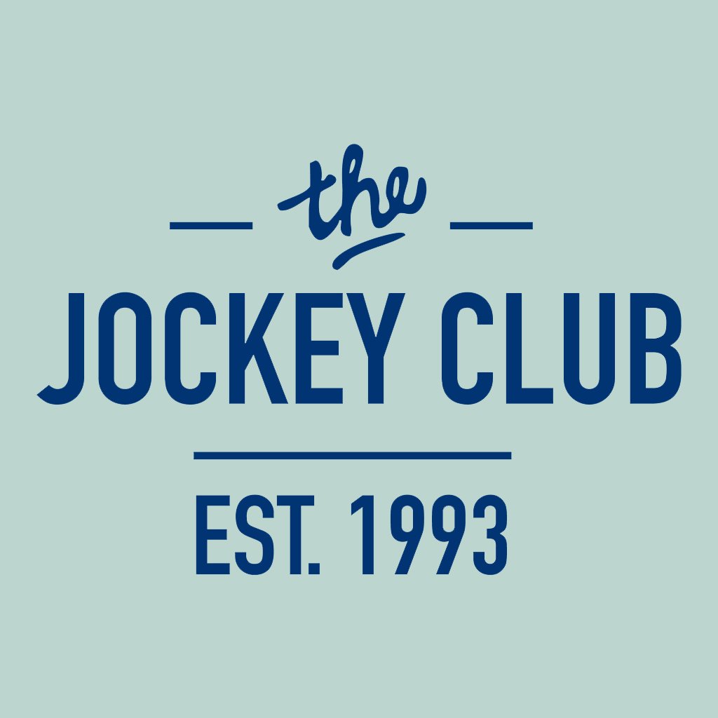 Jockey Club The Jockey Club Est 1993 Royal Blue Text Men's Organic T-Shirt-Jockey Club-Essential Republik
