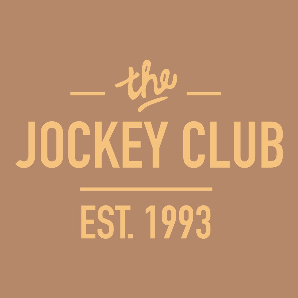 Jockey Club The Jockey Club Est 1993 Orange Text Men's Organic T-Shirt-Jockey Club-Essential Republik