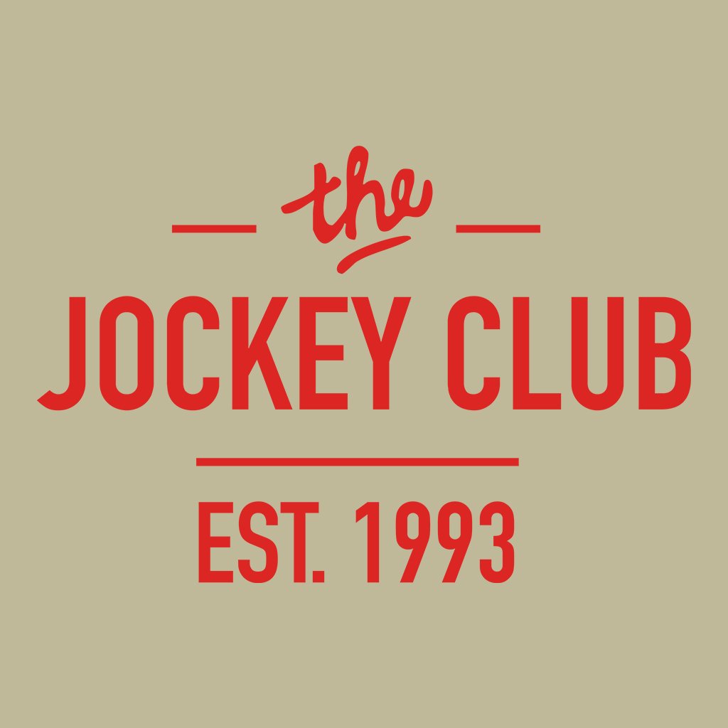 Jockey Club The Jockey Club Est 1993 Red Text Men's Organic T-Shirt-Jockey Club-Essential Republik