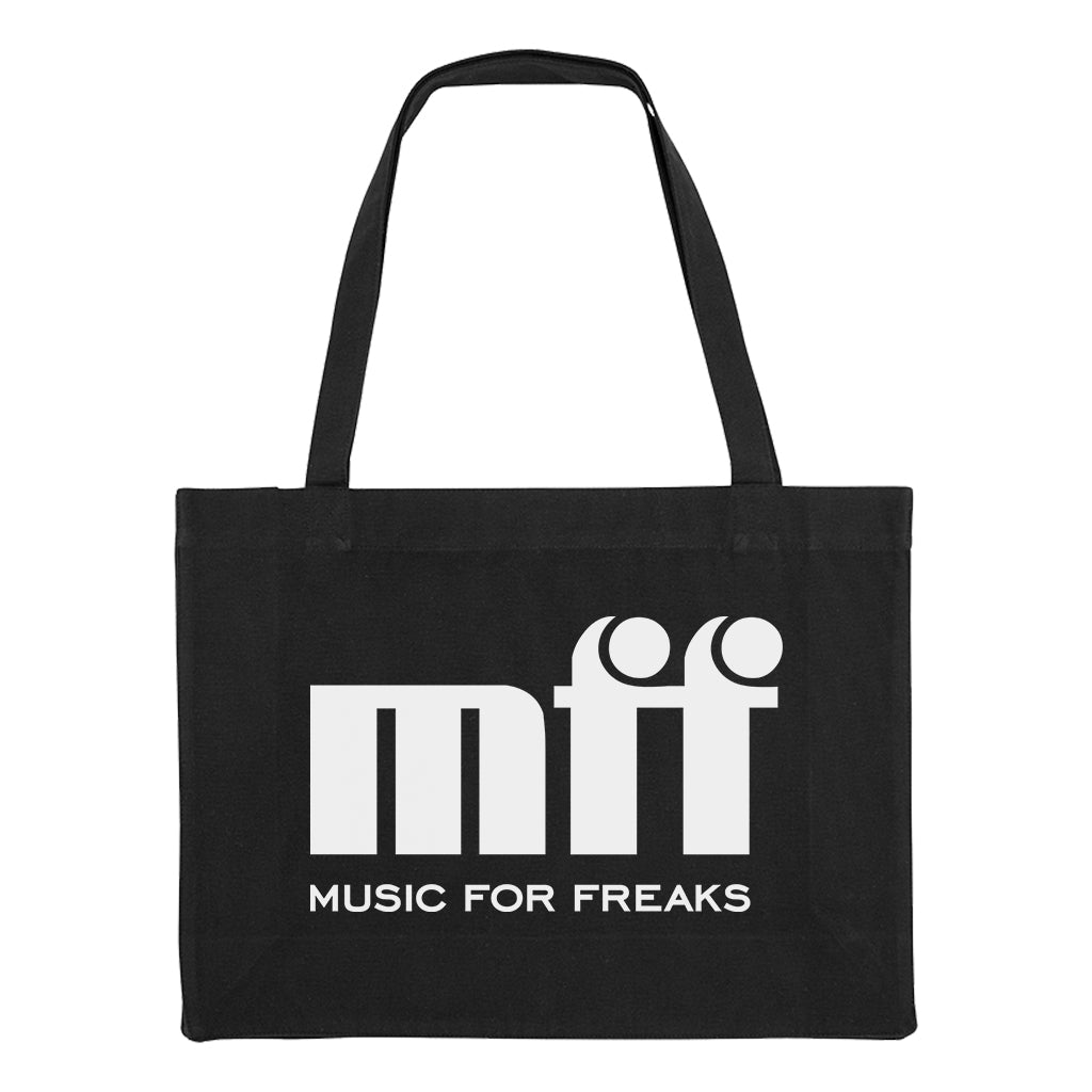 Music For Freaks White Logo Natural Woven Shopping Bag-Music For Freaks-Essential Republik