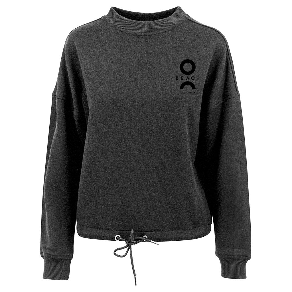 O Beach Logo Women's Oversize Drawstring Sweatshirt-O Beach-Essential Republik