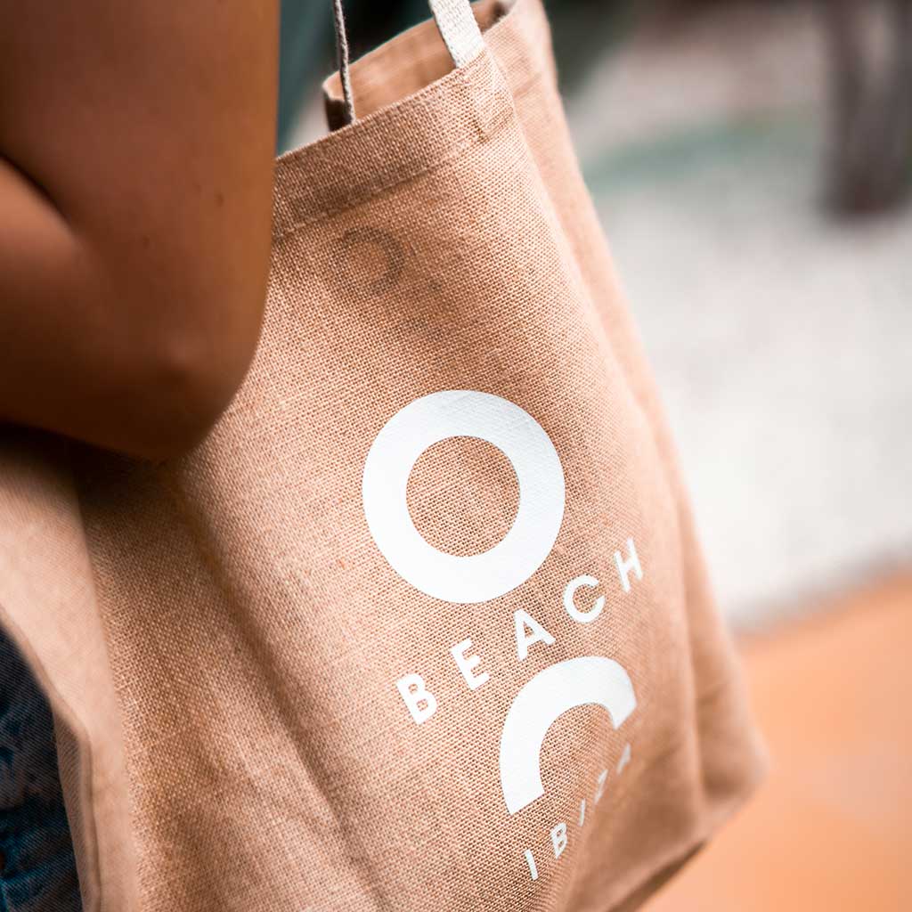 O Beach White Logo Jute Shopping Bag-O Beach-Essential Republik